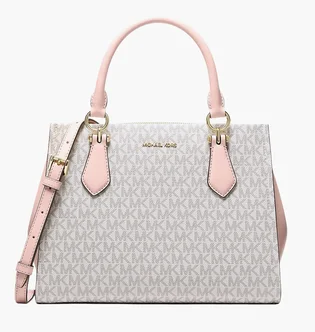 Сумка жіноча Michael Kors Marilyn Medium Signature Logo Convertible Satchel Grey 35F5G6AS2B-PWD-BLSH-MLT-121274