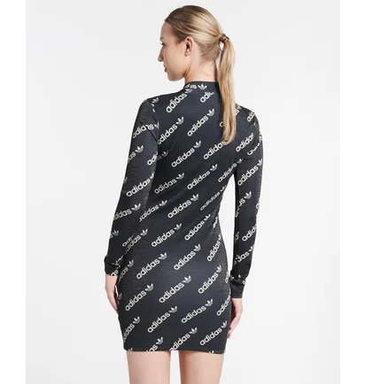 Платье женское Adidas Logomania Long Sleeve Dress Black Hm4892