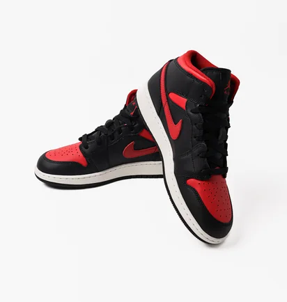 Кроссовки детские Air Jordan 1 Mid Gs Black/Red DQ8423-060