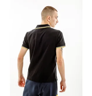Поло мужское AUSTRALIAN 2-Stripe Pique Polo S-Fit Black LSUPO0004-003A