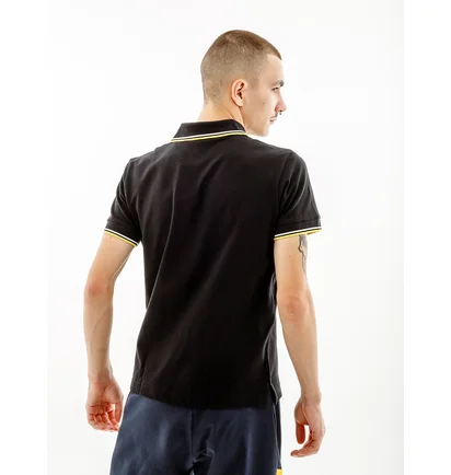 Поло мужское AUSTRALIAN 2-Stripe Pique Polo S-Fit Black LSUPO0004-003A
