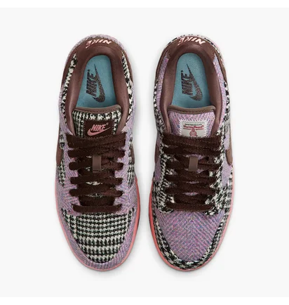 Кроссовки женские Nike Dunk Low X Harris Tweed Violet/Brown HQ5036-902