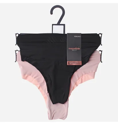 Трусики жіночі Manoukian Tanga Black/Beige (2 шт) 19890191-3