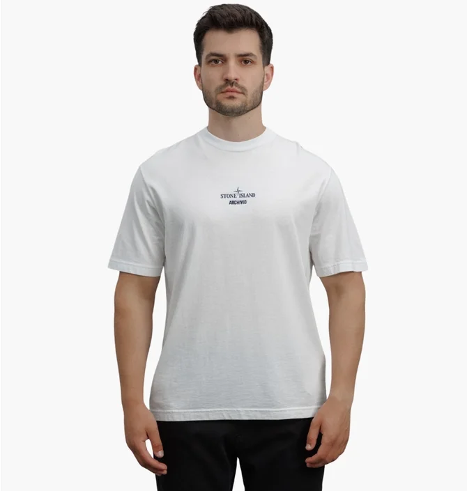 ᐉ Футболка мужская STONE ISLAND Archivio 2025 White K2S152100037