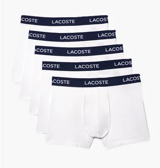 Трусы мужские Lacoste Stretch Cotton Boxer Briefs (5 шт) White 6H6521-51-031