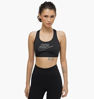 Топ женский Nike Swsh Med Spt Futura Bra Black FB4080-010