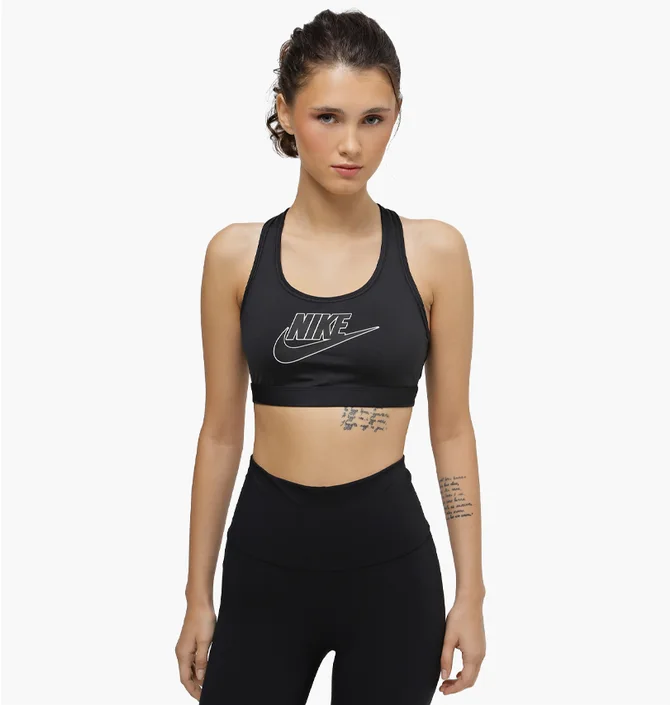 Топ женский Nike Swsh Med Spt Futura Bra Black FB4080-010