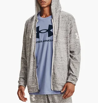 Толстовка мужская Under Armour Hooded Sweatshirt Ua Rival Terry Fz Hd Grey 1361606-112