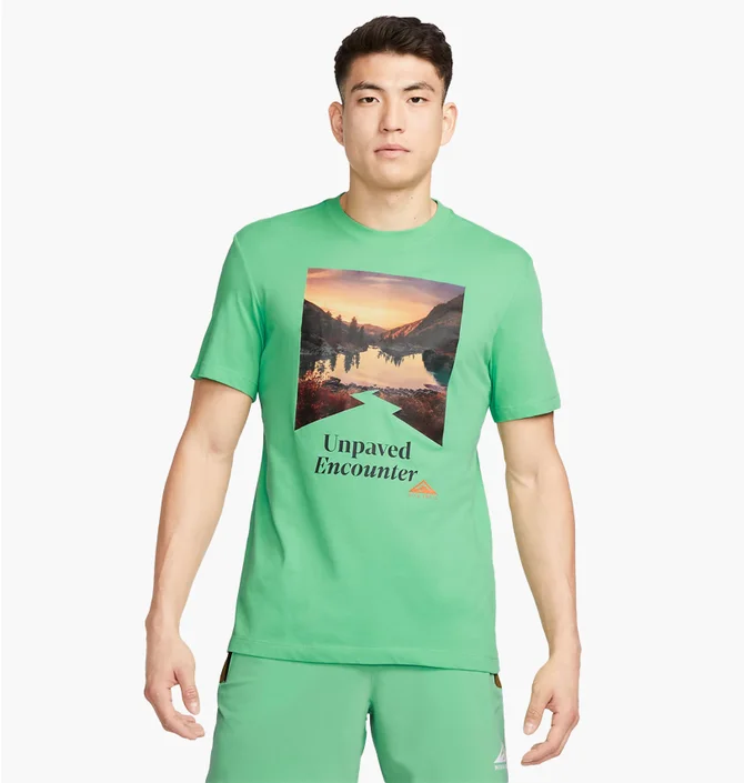 Футболка мужская Nike Trail Dri-Fit Running T-Shirt Turquoise FD0120-363