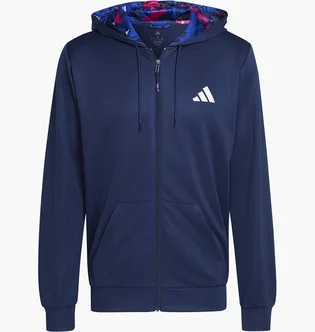 Толстовка мужская Adidas Train Essentials Seasonal Training Full-Zip Jacket Blue IB8139