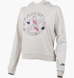 Худи мужское Jeep Hooded Cropped Sweatshirt Star Botanical Print Beige O102607-J863