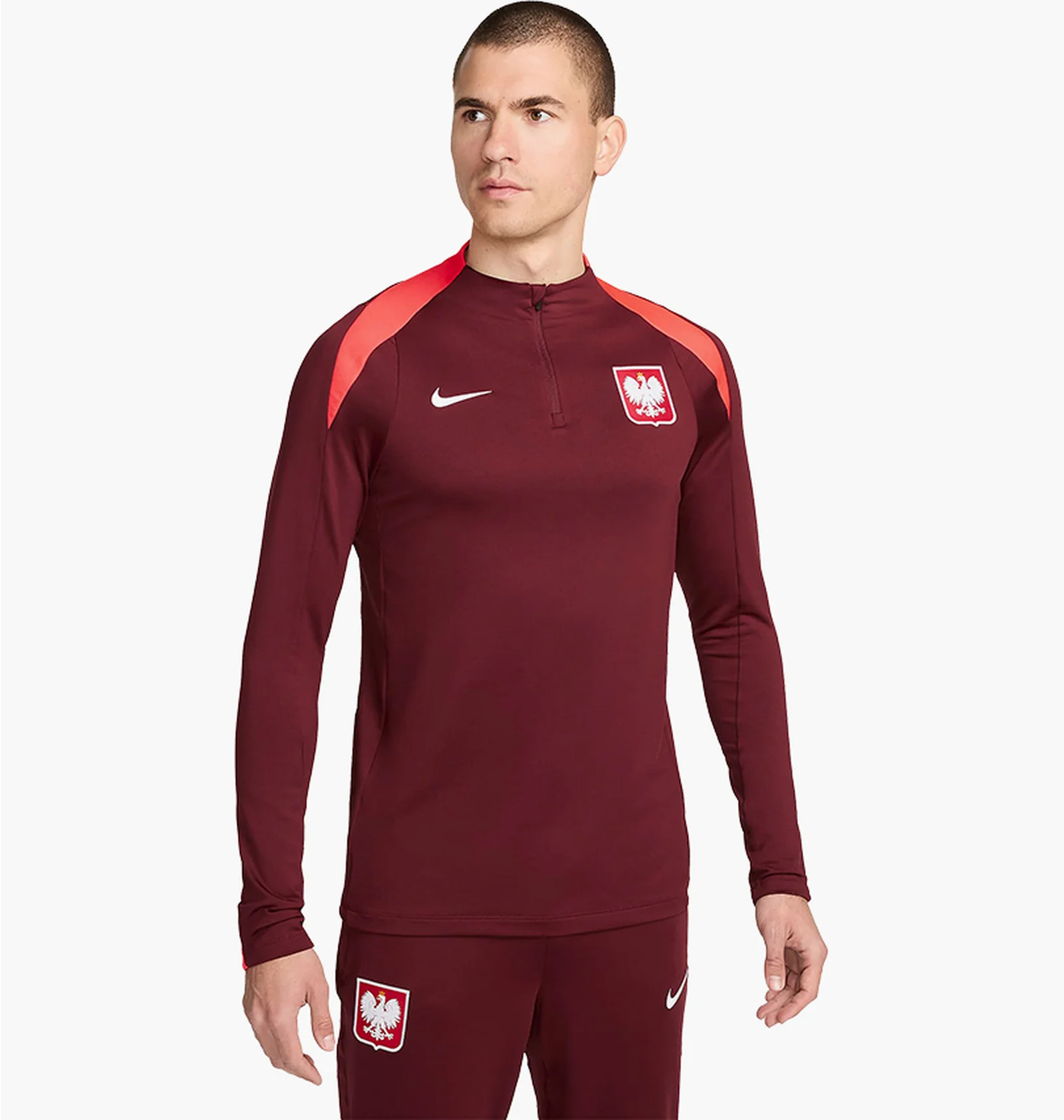 ᐉ Лонгслив мужской Nike Dri-Fit Polska Strike Bordo FQ8627-678