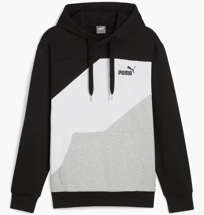 Худи мужское Puma Power Colorblock Hoodie Black/Grey 678931-01
