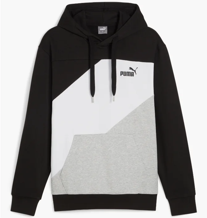 Худи мужское Puma Power Colorblock Hoodie Black/Grey 678931-01