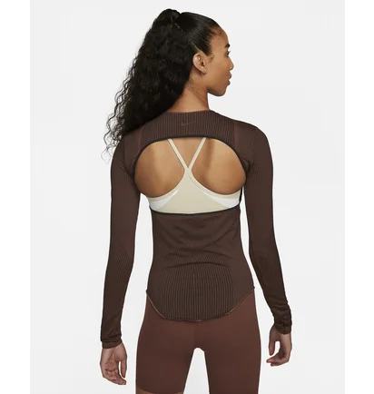 Лонгслів жіночий Nike Yoga Dri-Fit Adv Brown DQ5603-010