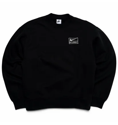 Свитшот унисекс Nike X Stussy Washed Fleece Crewneck Black Do5310-010