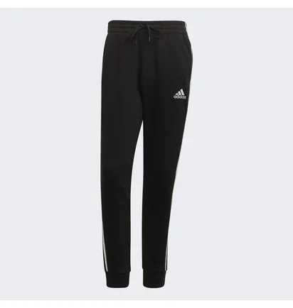 Штаны мужские Adidas Essentials French Terry Tapered-Cuff 3-Stripes Pants Black GK8821