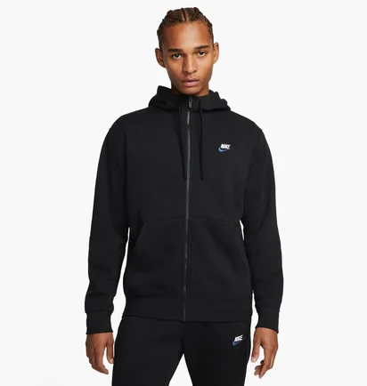 Толстовка чоловіча Nike M Nsw Club Dt Hoodie Fz Bb Black Dq8384-010