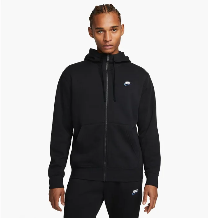 Толстовка чоловіча Nike M Nsw Club Dt Hoodie Fz Bb Black Dq8384-010