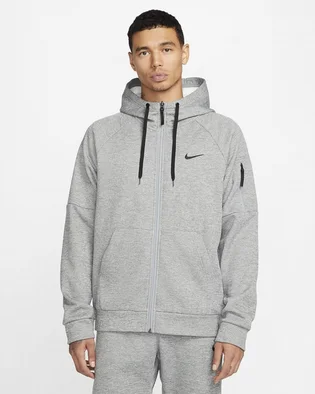 Толстовка чоловіча Nike Therma MenS Therma-Fit Full-Zip Fitness Top Grey DQ4830-063