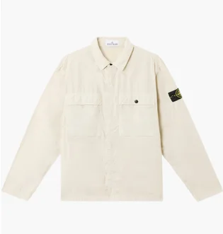 Рубашка мужская Stone Island Stretch Cotton Tela Paracadute Beige K1S151200015-S0003-V0095