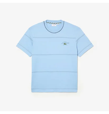Футболка мужская Lacoste Striped Organic Cotton Jersey T-Shirt Light Blue TH5364-51-HBP