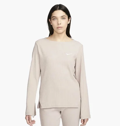 Лонгслив женский Nike W Nsw Rib Jrsy Ls Top Beige DV7866-272