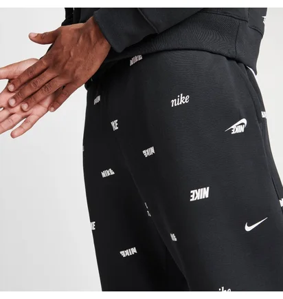 Штани чоловічі Nike Club Fleece Allover Print Brushed-Back Fleece Jogger Pants Black FB7437-011