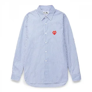 Сорочка чоловіча Comme des Garcons Invader Heart Striped Shirt Light Blue P1B024