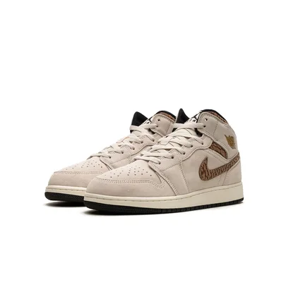 Кроссовки детские Air Jordan 1 Mid Se Brown Elephant Beige DZ5369-102