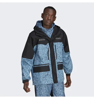 Куртка мужская Adidas Adventure Winter Allover Print Gore-Tex Jacket Light Blue/Black Hk5019