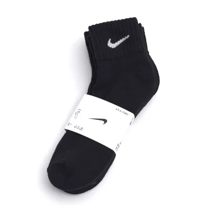 Носки унисекс Nike U Nk Everyday Cush Ankle (3 пары, утепленные) Black Sx7667-010