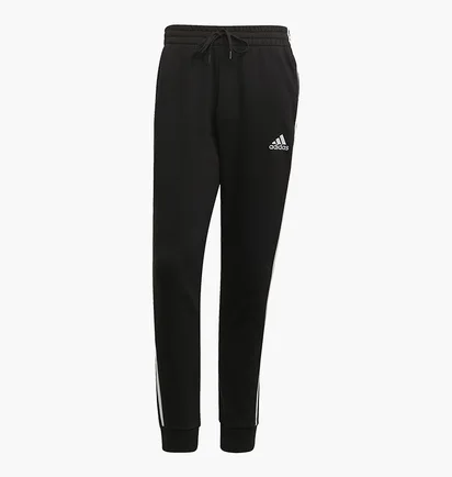 Штаны мужские Adidas Essentials French Terry Tapered-Cuff 3-Stripes Pants Black GK8821