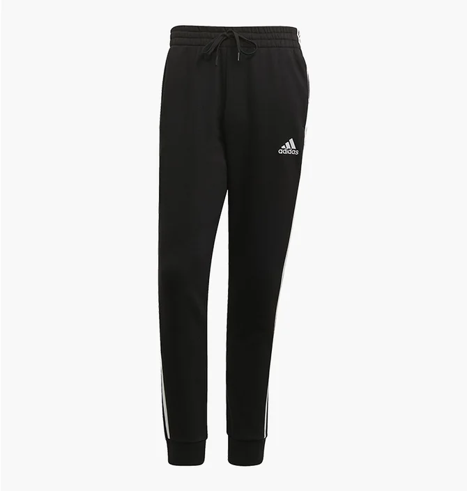 Штаны мужские Adidas Essentials French Terry Tapered-Cuff 3-Stripes Pants Black GK8821