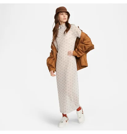 Платье женское Nike Nsw Air Aop Mesh Ls Dress Beige DV8249-292