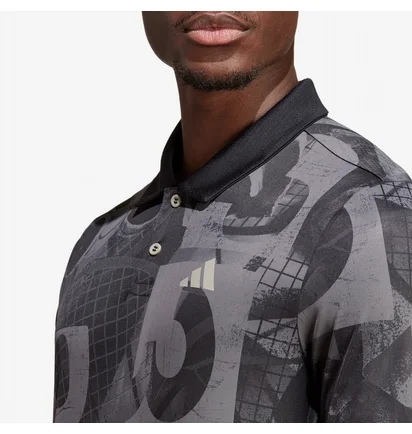 Поло мужское Adidas Club Graphic Polo Grey HS3242
