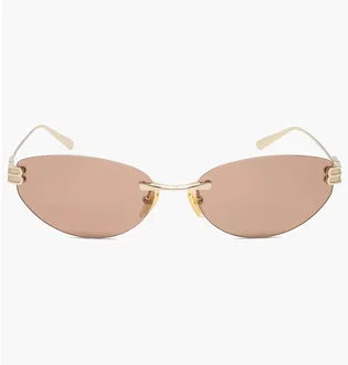 Солнцезащитные очки женские Balenciaga Gold/Brown BB0486S-004-61