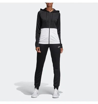 Спортивный костюм женский Adidas Linear Hoodie Black/White DV2425