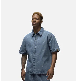 Рубашка мужская Air Jordan Flight Heritage Denim Short Sleeve Shirt Blue FN4653-436
