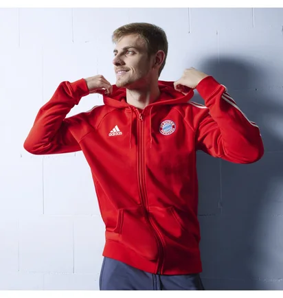Толстовка мужская Adidas Fc Bayern Dna Full-Zip Hoodie Red Hf1356