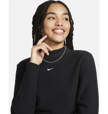 Топ жіночий Nike Sportswear Phoenix Plush Slim Mock-Neck Long-Sleeve Cropped Cozy Fleece Top Black FN3619-010