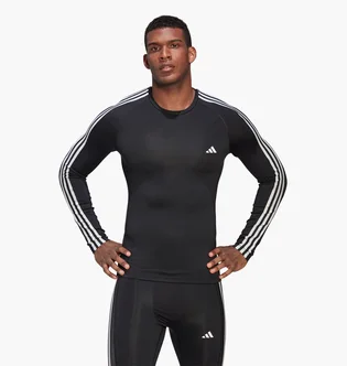 Лонгслив мужской Adidas Techfit 3-Stripes Training Long Sleeve Tee Black Hd3532