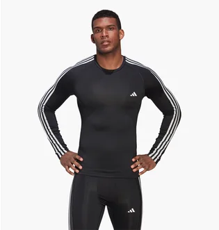 Лонгслив мужской Adidas Techfit 3-Stripes Training Long Sleeve Tee Black Hd3532