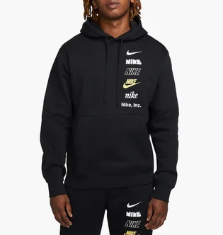 Худи мужское Nike Nsw Club Fleece Logo Hoodie Black Dx0783-010