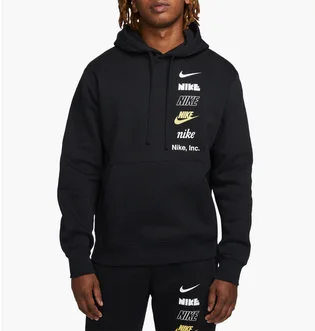 Худи мужское Nike Nsw Club Fleece Logo Hoodie Black Dx0783-010