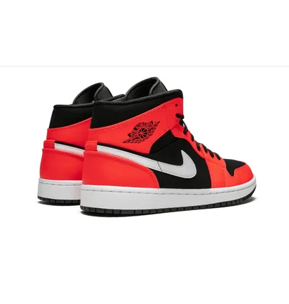 Кроссовки мужские Air Jordan 1 Mid Black/Orange 554724-061