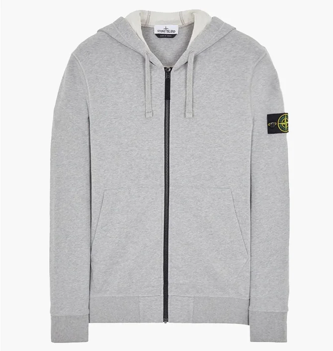 Толстовка чоловіча Stone Island Zip Hoodie Grey 811564251-V0M64