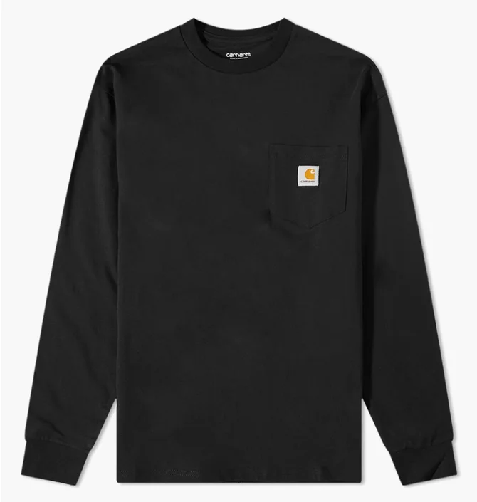 Лонгслів чоловічий Carhartt Long Sleeve Pocket Tee Black I030437-89XX