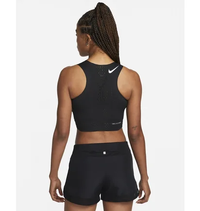 Топ женский Nike Dri-Fit Adv Aeroswift WomenS Running Crop Top Black DM8728-010