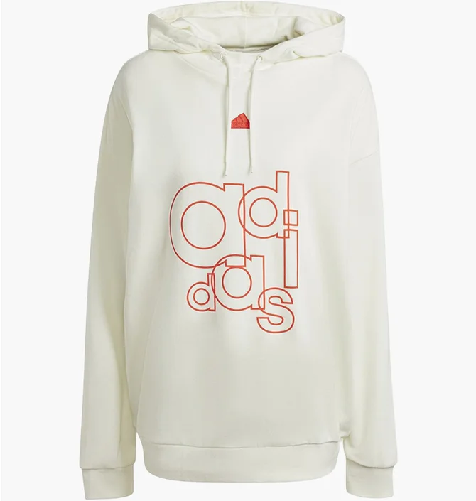 Худи женское Adidas French Terry Print Hoodie Beige IS4300